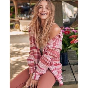 Aerie pink flannel shirt
